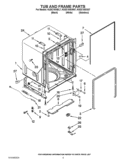 TUB AND FRAME PARTS Diagram and Parts List for KUDC10IXBL7  KitchenAid Dishwasher