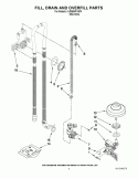 FILL, DRAIN AND OVERFILL PARTS Diagram and Parts List for KUDE40FXSP0  KitchenAid Dishwasher