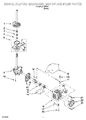 BRAKE, CLUTCH, GEARCASE, MOTOR AND PUMP PARTS Diagram and Parts List for IJ40001  Inglis Washer