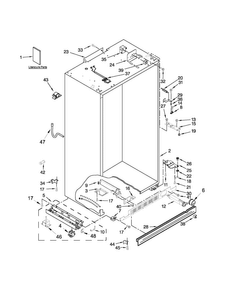 Cabinet Parts Diagram and Parts List for KSSC42QVS06  KitchenAid Refrigerator