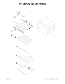 Internal Oven Parts Diagram and Parts List for KOST107ESS01  KitchenAid Wall Oven