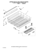UPPER RACK AND TRACK PARTS Diagram and Parts List for 7WDT770PAYM1  Whirlpool Dishwasher