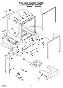 TUB AND FRAME PARTS Diagram and Parts List for KUDS01VMMT7  KitchenAid Dishwasher