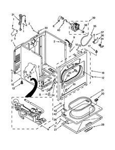 Cabinet Parts Diagram and Parts List for 7MWGD1930DM0  Whirlpool Dryer