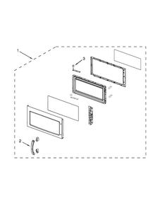 Door Parts Diagram and Parts List for KHMS2040BSS1  KitchenAid Microwave