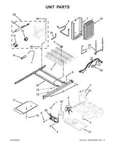 Unit Parts Diagram and Parts List for 10651792412  Kenmore Refrigerator