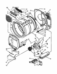 Bulkhead Parts Diagram and Parts List for 1106992310  Kenmore Dryer