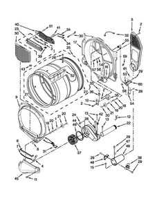 Bulkhead Parts Diagram and Parts List for WGD9371YW2  Whirlpool Dryer