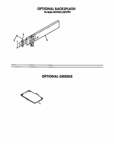 Optional Backsplash/griddle Diagram and Parts List for S8757*3  Roper Range
