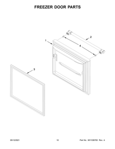 Freezer Door Parts Diagram and Parts List for MBF2258FEZ06  Whirlpool Refrigerator