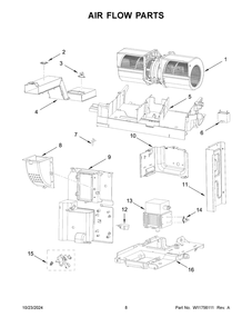 05 - Air Flow Parts Diagram and Parts List for YJMHF930RSS00  Whirlpool Microwave