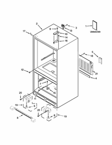 Cabinet Parts Diagram and Parts List for 596467934351  Kenmore Refrigerator