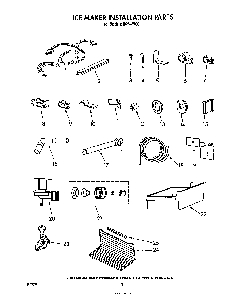Ice Maker Installation Diagram and Parts List for 8614*0C  Roper Refrigerator