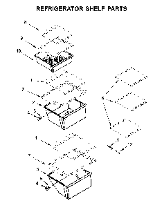 Refrigerator shelf parts Diagram and Parts List for WRS331SDHB02  Whirlpool Refrigerator