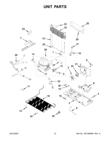 Unit Parts Diagram and Parts List for WRF535SMHZ07  Whirlpool Refrigerator