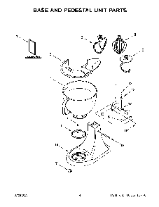 Base And Pedestal Unit Parts Diagram and Parts List for KSM150FBCU5  KitchenAid Mixer