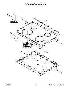 02 - Cooktop Parts Diagram and Parts List for YWFE515S0JW1  Whirlpool Wall Oven