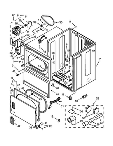 Cabinet Parts Diagram and Parts List for 3LWGD4800YQ3  Whirlpool Dryer