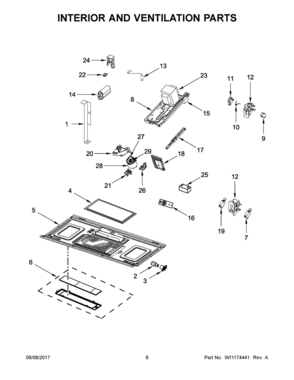 04 - INTERIOR AND VENTILATION PARTS Diagram and Parts List for WMH53520CE6  Whirlpool Microwave Oven Combo