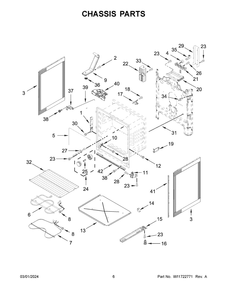 Chassis Parts Diagram and Parts List for WFES3530RB0  Whirlpool Range