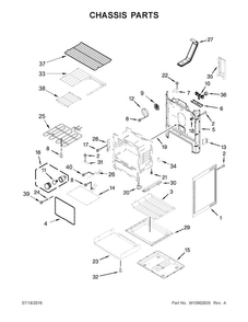 Chassis Parts Diagram and Parts List for WFE770H0FZ0  Whirlpool Range