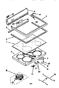 Cooktop Diagram and Parts List for GGP84800  Whirlpool Range