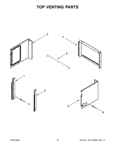 06 - Top Venting Parts Diagram and Parts List for KOEC527PBS01  Whirlpool Microwave Oven Combo
