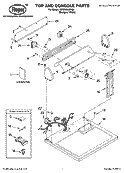 TOP AND CONSOLE PARTS Diagram and Parts List for YREX6634RQ0  Roper Dryer