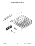 LOWER RACK PARTS Diagram and Parts List for KUDE48FXBL5  KitchenAid Dishwasher