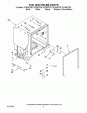 TUB AND FRAME PARTS Diagram and Parts List for DU1055XTVB0  Whirlpool Dishwasher