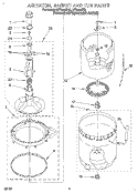 AGITATOR, BASKET AND TUB Diagram and Parts List for LST9245BQ0  Whirlpool Washer