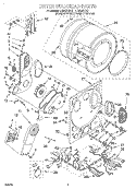 DRYER BULKHEAD Diagram and Parts List for LTE5243DQ1  Whirlpool Washer Dryer Combo