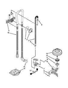 Fill, Drain And Overfill Parts Diagram and Parts List for BLB14DRANA1  Whirlpool Dishwasher