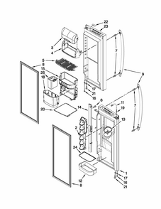 Refrigerator Door Parts Diagram and Parts List for 59679549013  Kenmore Refrigerator