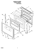 DOOR PARTS Diagram and Parts List for IES366RS0  Inglis Range