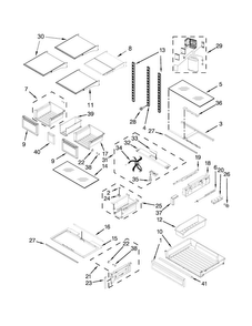 Shelf Parts Diagram and Parts List for WRF991BOOM01  Whirlpool Refrigerator