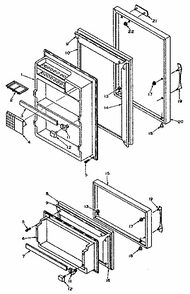 Door Parts Diagram and Parts List for 106T14FSL  Kenmore Refrigerator