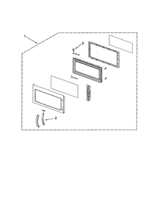 Door Diagram and Parts List for YMH2175XSQ4  Whirlpool Microwave