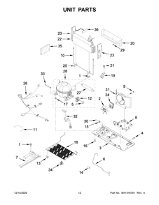 Unit Parts Diagram and Parts List for KRFF302EBS02  Whirlpool Refrigerator