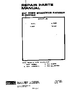 Front Cover Diagram and Parts List for F5258*0  Roper Range
