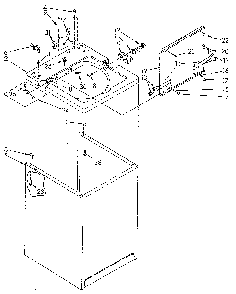 Top And Cabinet Diagram and Parts List for LA5300XSM1  Whirlpool Washer