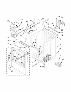 Cabinet Parts Diagram and Parts List for 11078133412  Kenmore Dryer