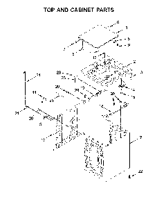 Top and cabinet parts Diagram and Parts List for 11025122810  Kenmore Washer