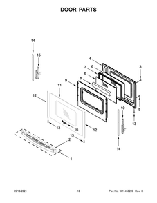 Door Parts Diagram and Parts List for WFG550S0HZ2  Whirlpool Range