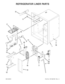 Refrigerator Liner Parts Diagram and Parts List for WRF555SDFZ02  Whirlpool Refrigerator