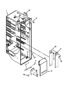 Refrigerator Liner Parts Diagram and Parts List for KSC24C8EYP03  KitchenAid Refrigerator