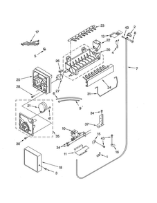 Icemaker Parts Diagram and Parts List for KBLP36FMS01  KitchenAid Refrigerator