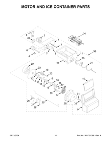 06 - Motor And Ice Container Parts Diagram and Parts List for WRS311SDHB10  Whirlpool Refrigerator