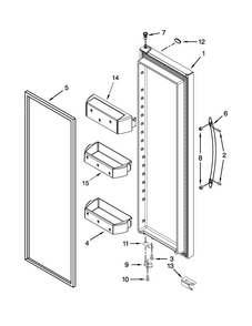 Refrigerator Door Parts Diagram and Parts List for GSC25C6EYY03  Whirlpool Refrigerator