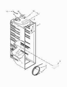 Refrigerator Liner Parts Diagram and Parts List for 10651792411  Kenmore Refrigerator
